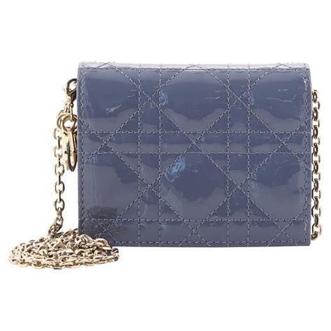 dior nano pouch with chain|Lady Dior Nano Pouch Deep Ocean Blue Cannage Lambskin.